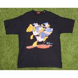 Vtg 90s ICE ICEBERG Disney DONALD DUCK T Shirt 3X Made in Italy Rare Streetwear
